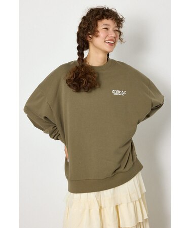 【UNISEX】ベアデニムアップリケスウェットトップス