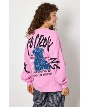 【UNISEX】ベアデニムアップリケスウェットトップス