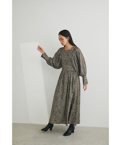 関税送料込み★REISS ウールブレンドギャザースリーブワンピース パターンギャザースリーブワンピース｜スタイルミキサーの通販