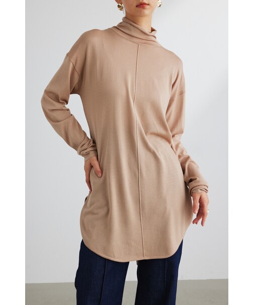 バックスリットシアーロングニット