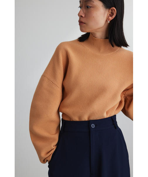 カーブスリーブニット