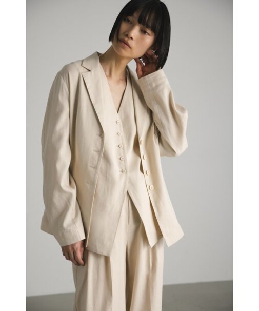 リネンテーラードジャケット
