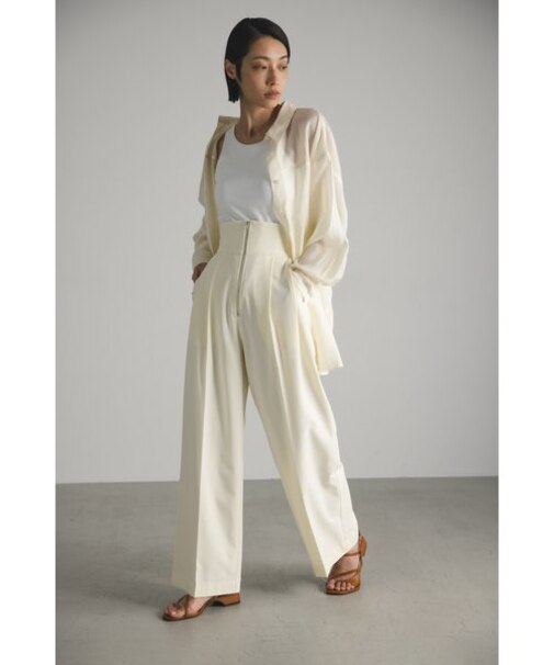 ハイウエストジップワイドパンツ