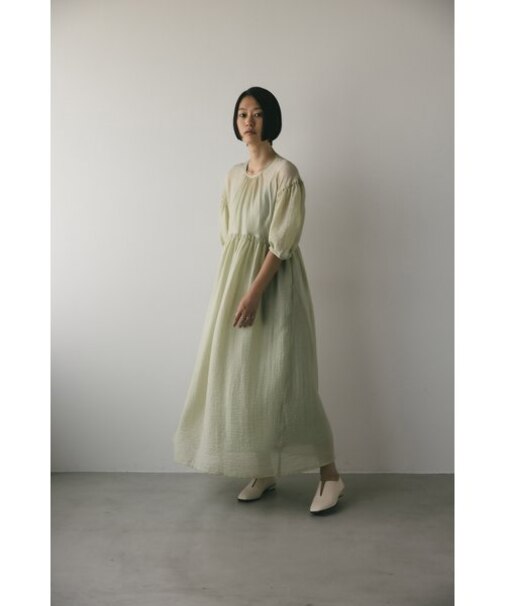 シアーシャーリングギャザーワンピース