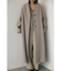 ノーカラーウールロングコート