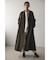 ノーカラーウールロングコート