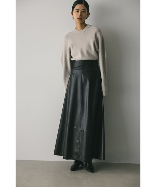 フェイクレザーフレアスカート｜スタイルミキサーの通販｜&mall