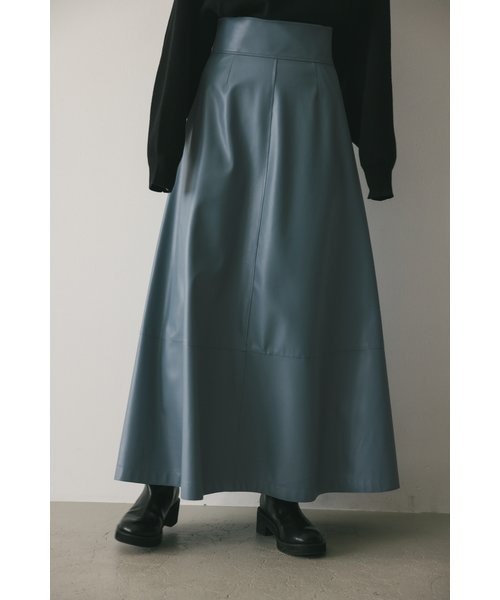 フェイクレザーフレアスカート｜スタイルミキサーの通販｜&mall