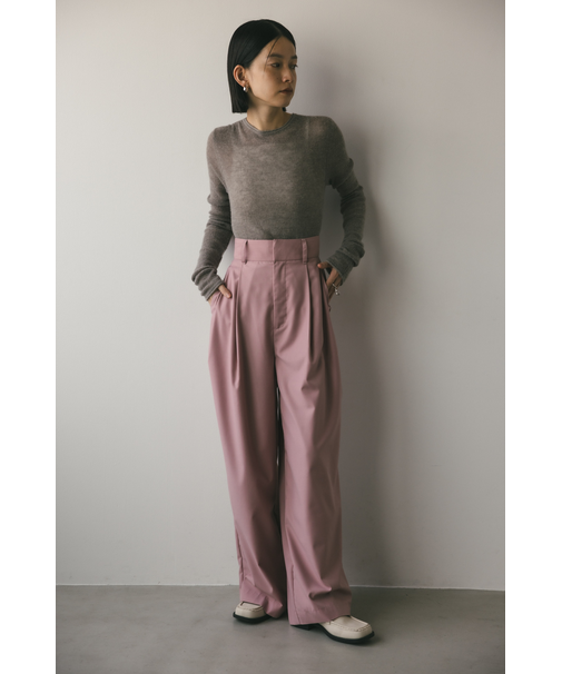 ハイウエスト2タックワイドパンツ