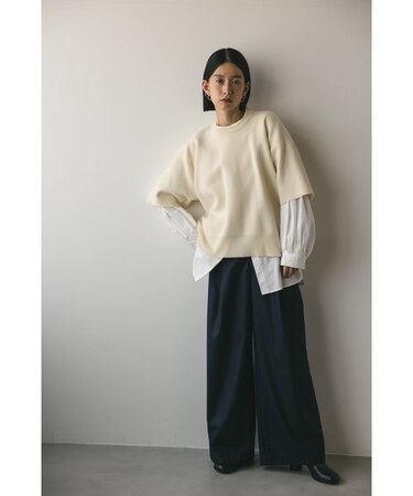 2ピースハーフスリーブニットシャツ