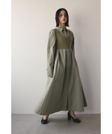 2ピースビスチェシャツワンピース