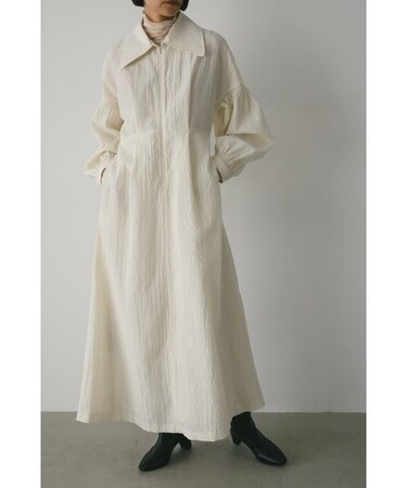 ビッグカラーフレアワンピース