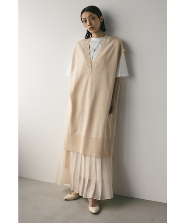 オーバーサイズニットベスト