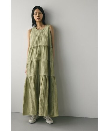 バックオープングロスワッシャーワンピース