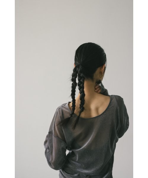 パープル/ブラックstylemixer メッシュベロアバックオープンTシャツ 楽天市場】メッシュベロアバックオープンT／スタイルミキサー
