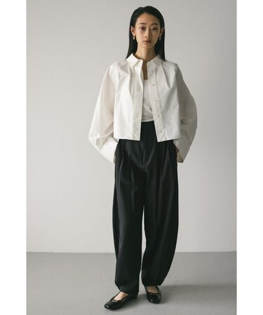 ワイドスリーブミディショートシャツ