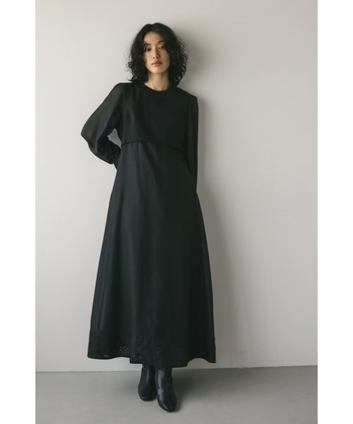 コンビネーションフレアワンピース