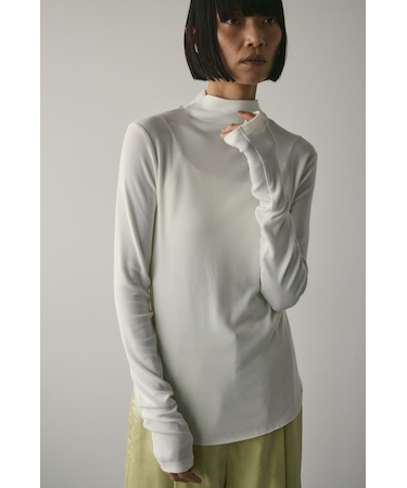 ソフトリブハイネックトップ