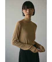 ソフトリブハイネックトップ