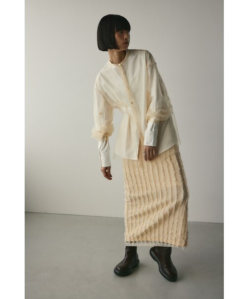 2ピースチュールレイヤードシャツ