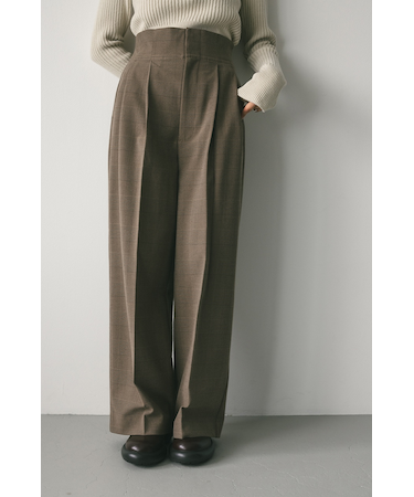 グレンチェックワイドパンツ