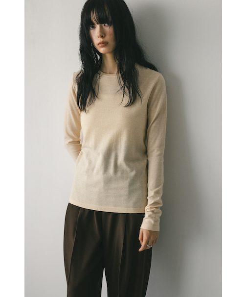 ウォッシャブルクルーネックニット