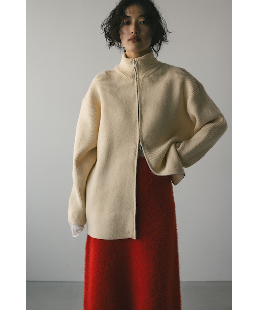 ジップニットカーディガン