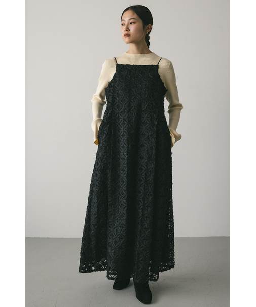 エンブロイダリーレースキャミワンピース