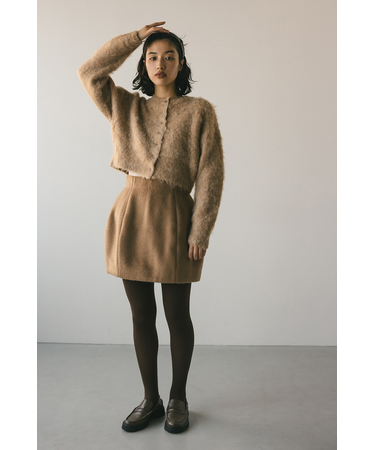 シャギーミニスカートパンツ