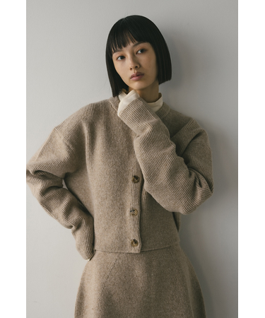 ボタンショートニットカーディガン