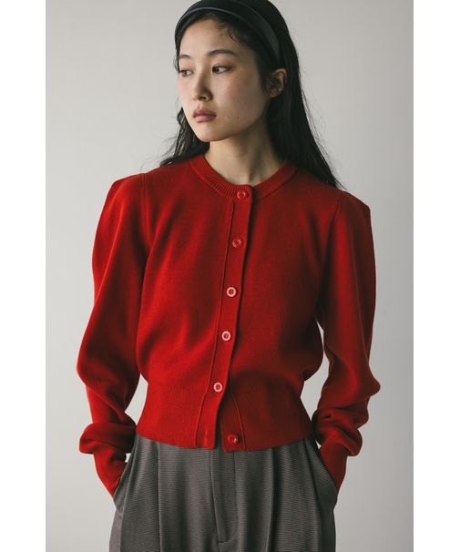 ショルダータックニットカーディガン