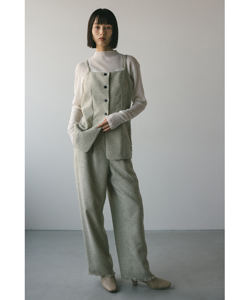 フリンジツイードベスト