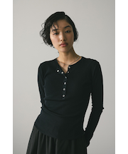 ヘンリーネックシアーニット