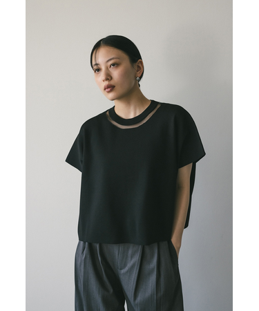 ネックシアーニットトップ