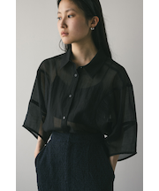 コクーンスリーブシアーシャツ