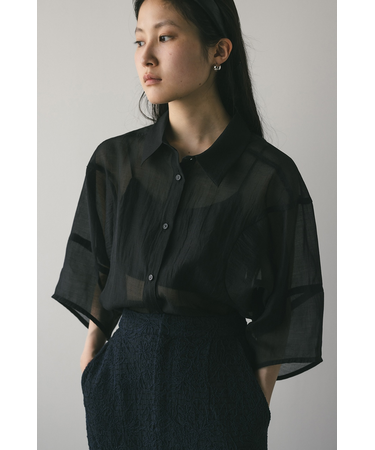 コクーンスリーブシアーシャツ