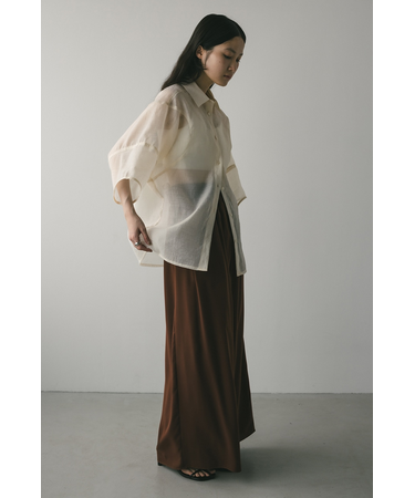 コクーンスリーブシアーシャツ