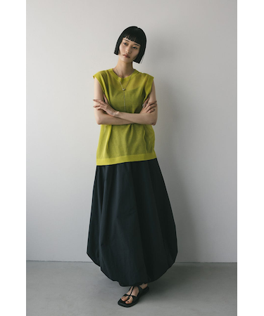 ウォッシャブルリネンニットタンク