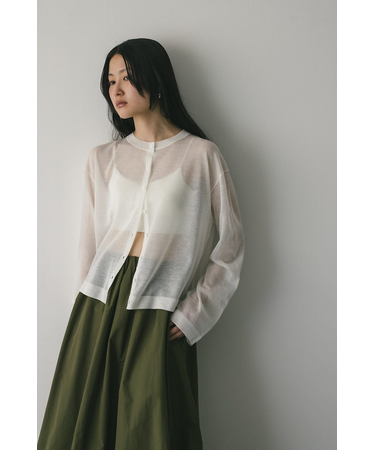 ウォッシャブルリネンニットカーディガン