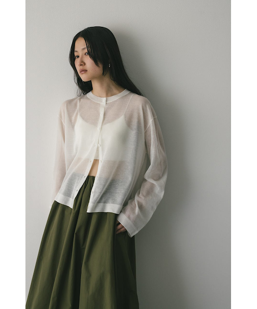 ウォッシャブルリネンニットカーディガン