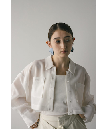 ワイドスリーブメッシュショートシャツ