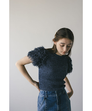 フリンジスリーブニットトップ