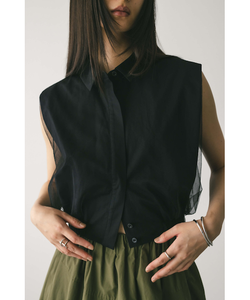 チュールレイヤードシャツ