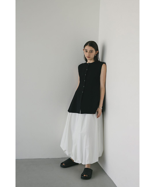 STYLEMIXER ドライフレアニットベスト アイボリー ドライニット