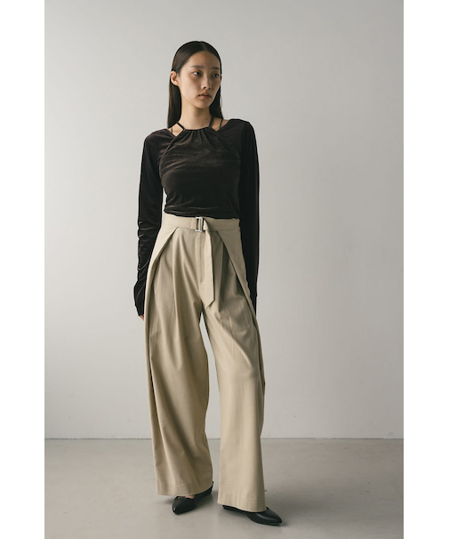 ウエストデザインサイドラップパンツ