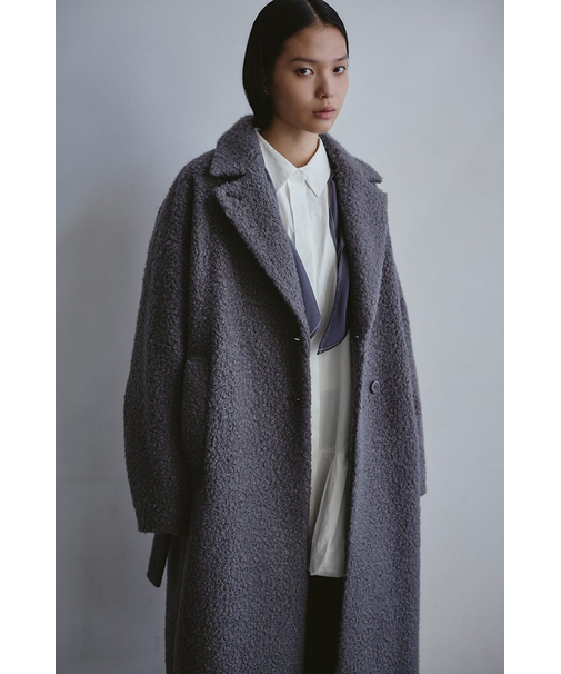 ブークレーベルトロングコート