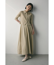 2ピースハーフスリーブポロニットワンピース