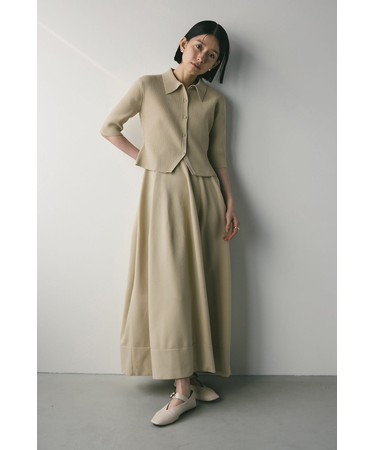 2ピースハーフスリーブポロニットワンピース