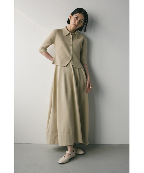 2ピースハーフスリーブポロニットワンピース