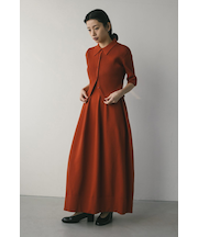 2ピースハーフスリーブポロニットワンピース